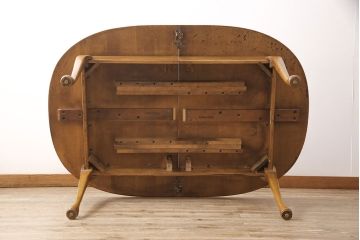 中古　ETHAN ALLEN(イーセンアーレン)　猫脚がおしゃれなドローリーフテーブル(エクステンションテーブル、ダイニングテーブル)(R-050081)