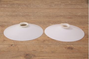 アンティーク照明　和製アンティーク　どこか懐かしさが漂う平笠シェードのペンダントライト2個セット(R-050085)