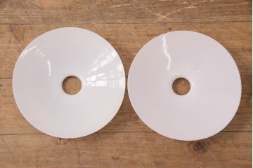 アンティーク照明　和製アンティーク　どこか懐かしさが漂う平笠シェードのペンダントライト2個セット(R-050085)