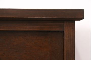 ラフジュ工房オリジナル　古建具リメイク　結霜ガラスがおしゃれな収納棚(キャビネット、ガラス戸棚、本箱)(R-050096)