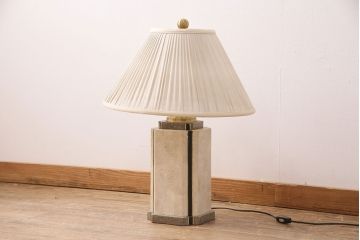 ヴィンテージ照明　大理石風のスタンドがクラシカルな雰囲気を醸しだすテーブルスタンド(卓上照明、テーブルライト、デスクスタンド、ビンテージ)(R-050098)