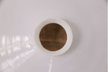 アンティーク照明　ジャンク品　シンプルでレトロな平笠シェードのペンダントライト2個セット(天井照明、吊り下げ照明、電笠)(R-050103)