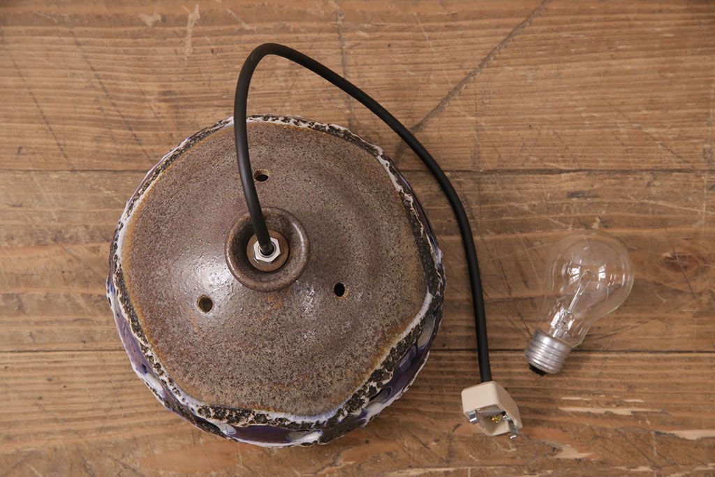 ヴィンテージ照明　デンマーク　ムードある空間を演出する陶器製のペンダントライト(シェード、吊り下げ照明、天井照明、ビンテージ)(R-050104)