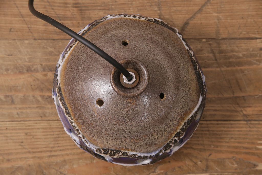 ヴィンテージ照明　デンマーク　ムードある空間を演出する陶器製のペンダントライト(シェード、吊り下げ照明、天井照明、ビンテージ)(R-050104)