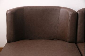 中古　美品　ARMONIA(アルモニア)　Bella Curva　合皮　スタイリッシュなデザインがおしゃれな2Pソファ、カウチソファセット(コーナーソファ、L字型ソファ、2人掛け、3人掛け)(R-050108)