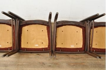 北欧ビンテージ　バーチ材　落ち着いた色合いがクラシカルな雰囲気を醸し出すダイニングチェア5脚セット(椅子、イス、ヴィンテージ)(R-050120)