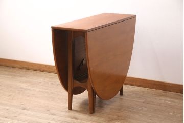 ヴィンテージ家具　北欧ビンテージ　Nathan(ネイサン)社　チーク材　スタイリッシュなデザインが魅力的なバタフライテーブル(エクステンションテーブル、ダイニングテーブル)(R-050127)
