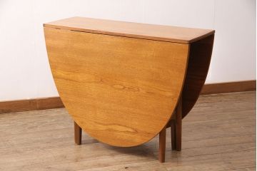 ヴィンテージ家具　北欧ビンテージ　Nathan(ネイサン)社　チーク材　スタイリッシュなデザインが魅力的なバタフライテーブル(エクステンションテーブル、ダイニングテーブル)(R-050127)
