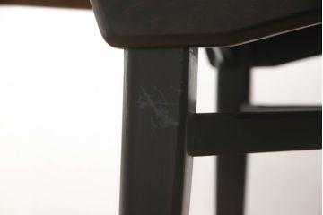 北欧ヴィンテージ　チーク材　黒塗りの脚がかっこ良さを引き立てる、珍しいデザインのエクステンションテーブル(ドローリーフテーブル、ダイニングテーブル、ビンテージ)(R-050134)