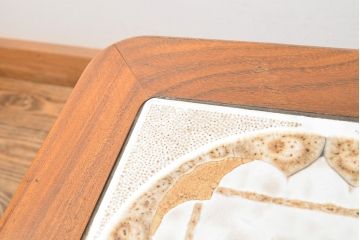 北欧ビンテージ　G-PLAN(ジープラン)　チーク材　タイルトップのサイドテーブル(センターテーブル、コーヒーテーブル、ヴィンテージ)(R-050149)