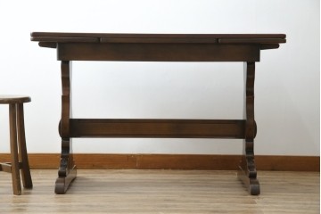 ヴィンテージ家具　イギリス　ERCOL(アーコール)　ニレ材　カントリースタイルにおすすめのドローリーフテーブル　(R-050163)