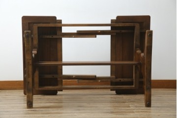 ヴィンテージ家具　イギリス　ERCOL(アーコール)　ニレ材　カントリースタイルにおすすめのドローリーフテーブル　(R-050163)