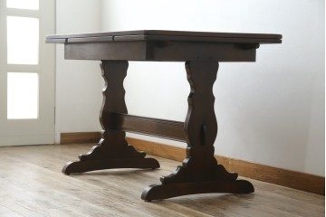 ヴィンテージ家具　イギリス　ERCOL(アーコール)　ニレ材　カントリースタイルにおすすめのドローリーフテーブル　(R-050163)