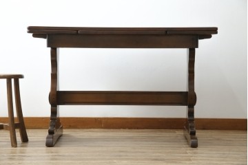 ヴィンテージ家具　イギリス　ERCOL(アーコール)　ニレ材　カントリースタイルにおすすめのドローリーフテーブル　(R-050163)