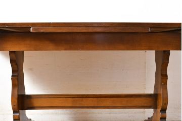 ヴィンテージ家具　イギリス　ERCOL(アーコール)　ニレ材　カントリースタイルにおすすめのドローリーフテーブル(ダイニングテーブル、エクステンション、拡張式テーブル、4人掛け、6人掛け、ビンテージ)(R-050163)
