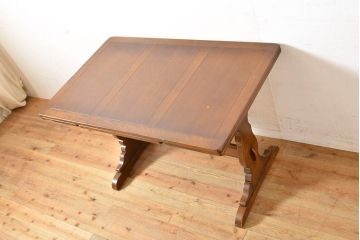 ヴィンテージ家具　イギリス　ERCOL(アーコール)　ニレ材　カントリースタイルにおすすめのドローリーフテーブル(ダイニングテーブル、エクステンション、拡張式テーブル、4人掛け、6人掛け、ビンテージ)(R-050163)