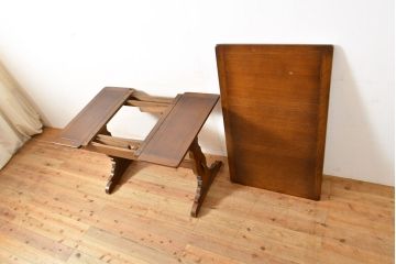 ヴィンテージ家具　イギリス　ERCOL(アーコール)　ニレ材　カントリースタイルにおすすめのドローリーフテーブル(ダイニングテーブル、エクステンション、拡張式テーブル、4人掛け、6人掛け、ビンテージ)(R-050163)