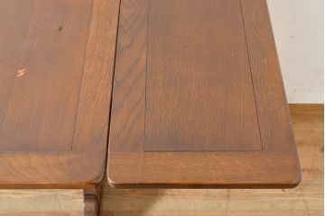 ヴィンテージ家具　イギリス　ERCOL(アーコール)　ニレ材　カントリースタイルにおすすめのドローリーフテーブル(ダイニングテーブル、エクステンション、拡張式テーブル、4人掛け、6人掛け、ビンテージ)(R-050163)
