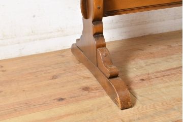 ヴィンテージ家具　イギリス　ERCOL(アーコール)　ニレ材　カントリースタイルにおすすめのドローリーフテーブル(ダイニングテーブル、エクステンション、拡張式テーブル、4人掛け、6人掛け、ビンテージ)(R-050163)