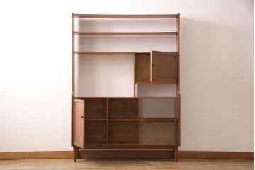 北欧ヴィンテージ　チーク材　ルームディバイダー(飾り棚、書棚、収納棚、ラック、ビンテージ)(R-050171)