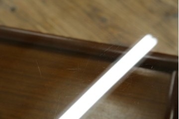 北欧ヴィンテージ　チーク材　スタイリッシュなガラストップテーブル　(R-050175)