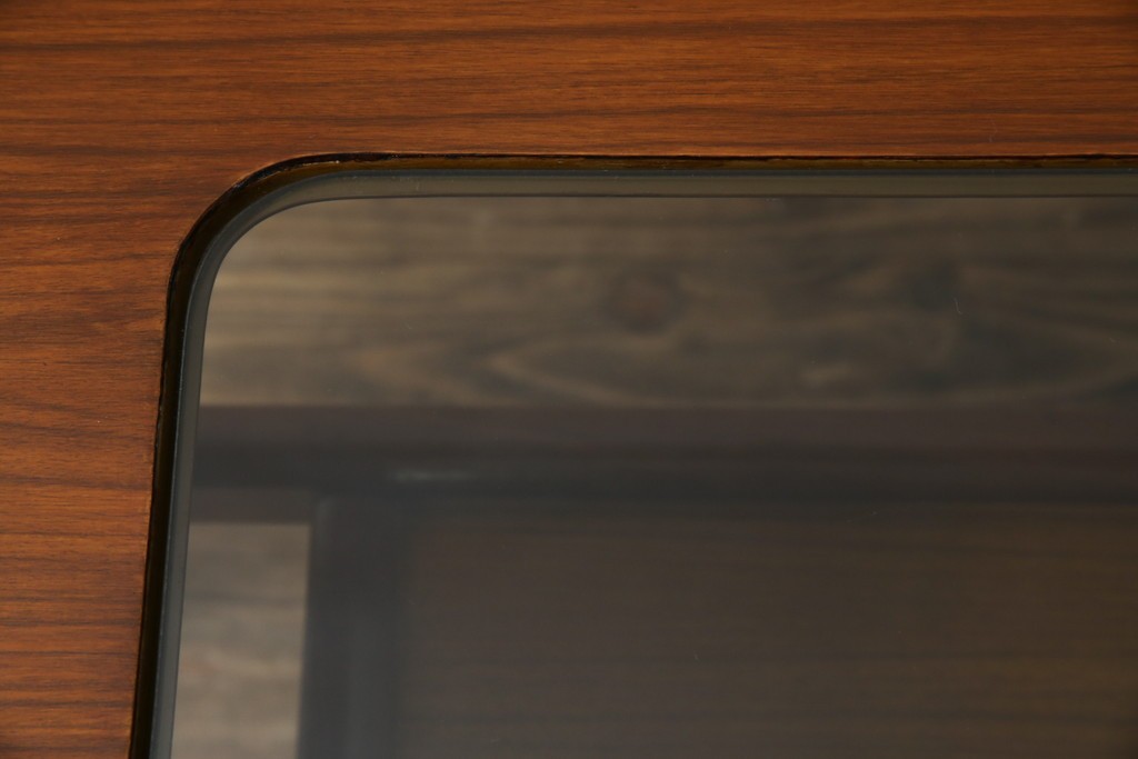 北欧ヴィンテージ　チーク材　スタイリッシュなガラストップテーブル　(R-050175)