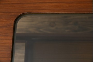 北欧ヴィンテージ　チーク材　スタイリッシュなガラストップテーブル　(R-050175)