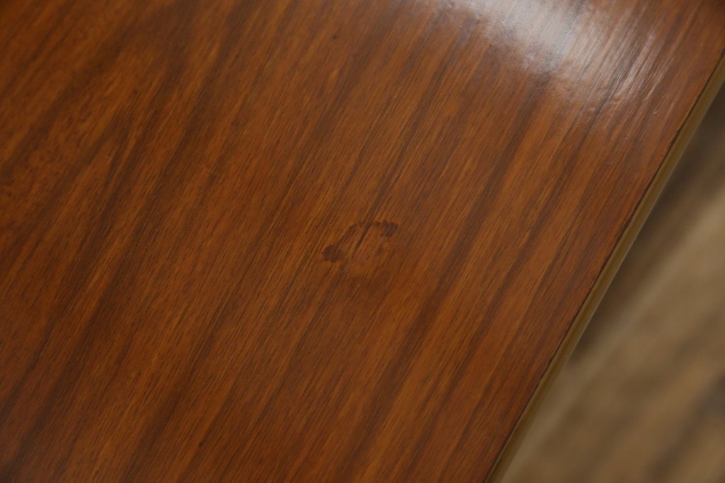 北欧ヴィンテージ　チーク材　スタイリッシュなガラストップテーブル　(R-050175)