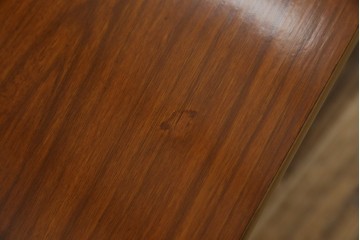 北欧ヴィンテージ　チーク材　スタイリッシュなガラストップテーブル　(R-050175)