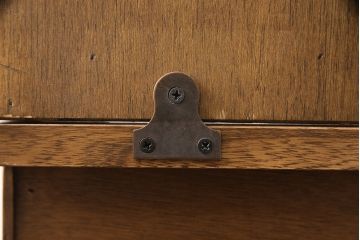 イギリスヴィンテージ　ERCOL(アーコール)　希少モデル!　ニレ材製のおしゃれな細型キャビネット(収納棚、飾り棚、食器棚、ビンテージ)(R-050200)