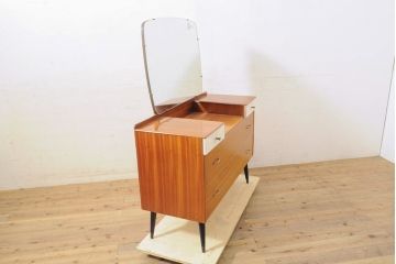 イギリスヴィンテージ　北欧家具　チーク材　レトロな雰囲気あふれるドレッサー(鏡台、化粧台、引き出し、ビンテージ)(R-050201)