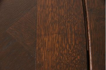 フランスアンティーク　オーク材　パーケット天板がお洒落さを高めるエクステンションテーブル(ダイニングテーブル、ドローリーフテーブル)(R-050212)