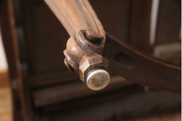 フランスアンティーク　オーク材　パーケット天板がお洒落さを高めるエクステンションテーブル(ダイニングテーブル、ドローリーフテーブル)(R-050212)