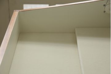 イギリスビンテージ　チーク材　激レア!　ジュエリーケース付きチェスト(ガラスケース、ショーケース、ヴィンテージ)(R-050214)