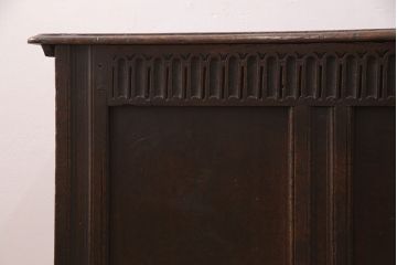 イギリスアンティーク　オーク材の木味が存分に楽しめるコファ(収納付きベンチ、トランク、ブランケットボックス)(R-050224)