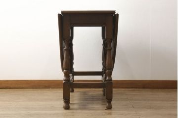 イギリスアンティーク　オーク材　バタフライテーブル(ダイニングテーブル、ゲートレッグテーブル、ドロップリーフテーブル)(R-050225)
