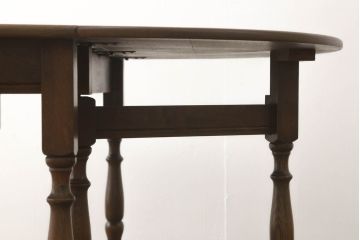 イギリスアンティーク　オーク材　バタフライテーブル(ダイニングテーブル、ゲートレッグテーブル、ドロップリーフテーブル)(R-050225)