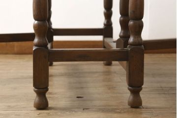 イギリスアンティーク　オーク材　バタフライテーブル(ダイニングテーブル、ゲートレッグテーブル、ドロップリーフテーブル)(R-050225)
