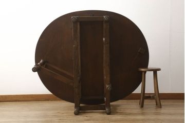 イギリスアンティーク　オーク材　バタフライテーブル(ダイニングテーブル、ゲートレッグテーブル、ドロップリーフテーブル)(R-050225)