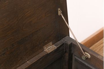 イギリスアンティーク　オーク材　装飾がおしゃれなコファ(ブランケットボックス、ベンチチェスト)(R-050230)