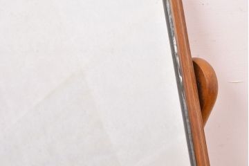 イギリスヴィンテージ　チーク材　ナチュラルな雰囲気漂う卓上ミラー(鏡、置き鏡、ビンテージ)(R-050231)