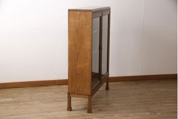 イギリスアンティーク　オーク材　シンプルなデザインで使い方の幅が広がるブックケース(本箱、収納棚、陳列棚、キャビネット、飾り棚、店舗什器)(R-050233)