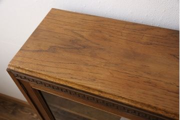 イギリスアンティーク　オーク材　シンプルなデザインで使い方の幅が広がるブックケース(本箱、収納棚、陳列棚、キャビネット、飾り棚、店舗什器)(R-050233)