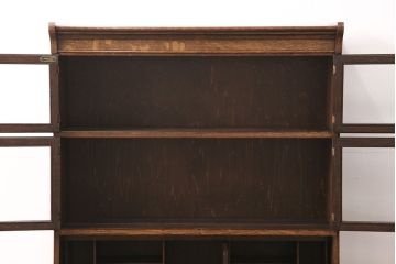 イギリスアンティーク　オーク材　使い込まれた風合いが味わい深いスタッキングビューローブックケース(収納棚、キャビネット、デスク、机、在宅ワーク、在宅用)(R-050242)