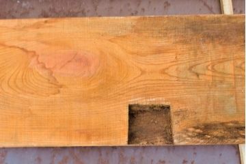 古材　DIYにおすすめ!古民家の梁に使われていたケヤキ材3枚セット(材料、木材、板)(R-050275)