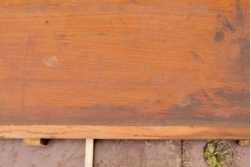 古材　味わいを増した木肌が魅力的な総ケヤキ材一枚板(DIY、材料、板、天板)(R-050283)