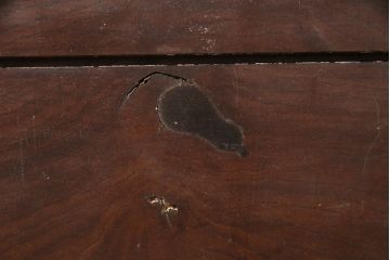 アンティーク雑貨　ケヤキ材の一枚板!上質な雰囲気漂う床框付きの床板(古材、材料)(R-050285)
