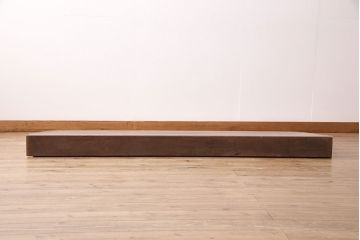 アンティーク雑貨　ケヤキ材の一枚板!上質な雰囲気漂う床框付きの床板(古材、材料)(R-050285)