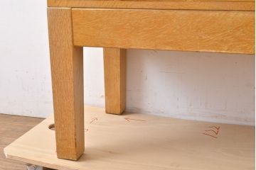 レトロ家具　昭和レトロ　KIHARA　ナチュラルスタイルにおすすめ!小物収納に便利なナラ材製ネームプレート付きカードケース(引き出し、チェスト、図書館、図書室)(R-050287)