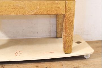 【簡易リペア限定品】レトロ家具　昭和レトロ　KIHARA　小物収納にうってつけのナラ材製ネームプレート付きカードケース(引き出し、チェスト、図書館、図書室)(R-050289)